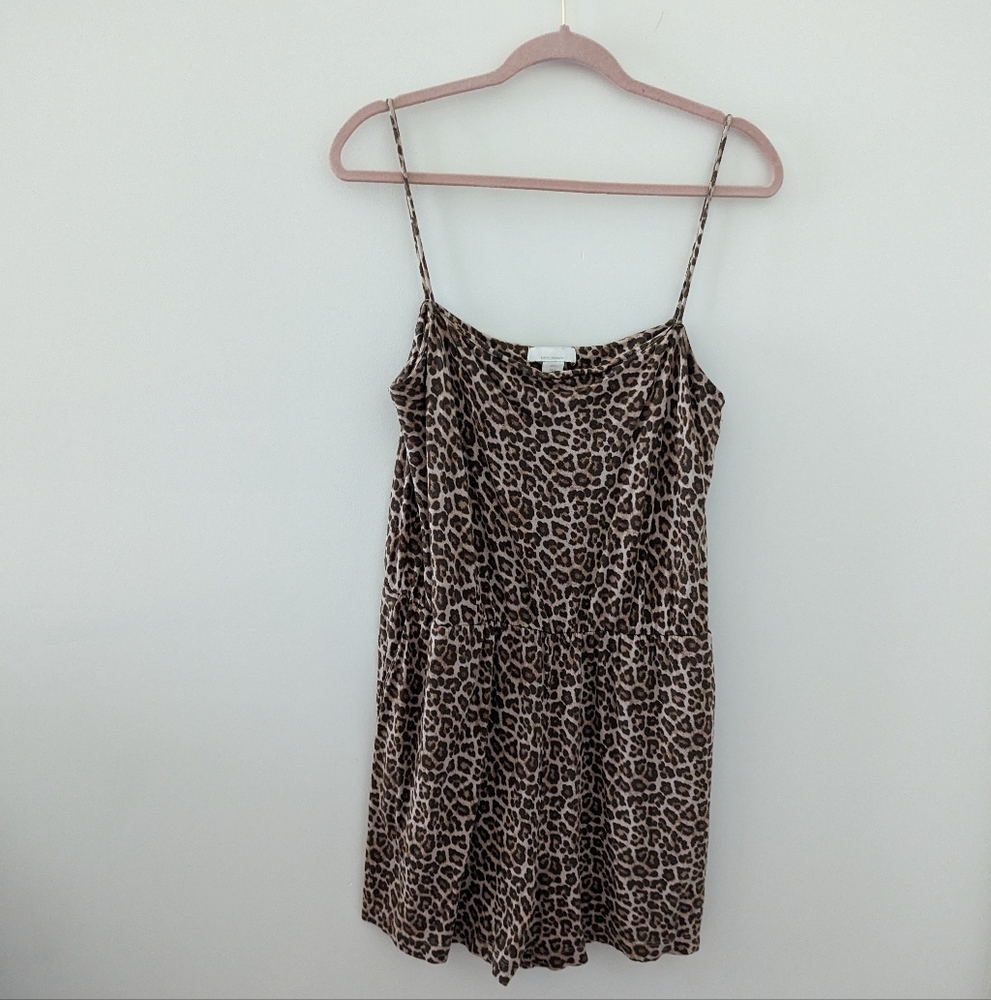 H&M Cheetah Print Knit Romper Sz L